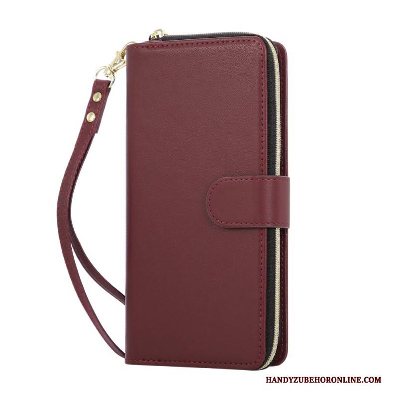 Lederhüllen Für iPhone 17 Pro Monochromer Riemen