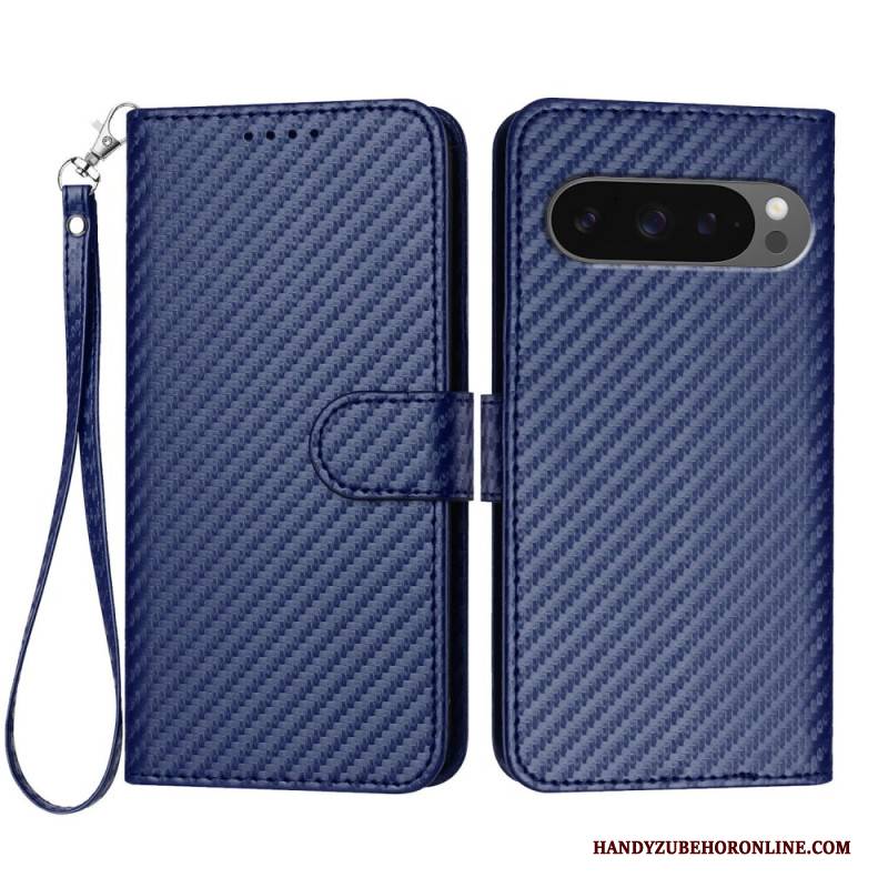 Lederhüllen Google Pixel 10 / 10 Pro Carbonfaser Mit Riemen