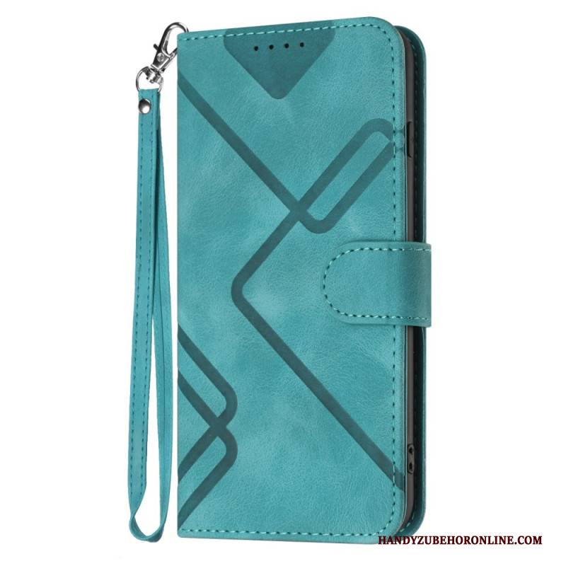 Lederhüllen Google Pixel 10 / 10 Pro Handyhülle Geometrische Linien Und Riemen