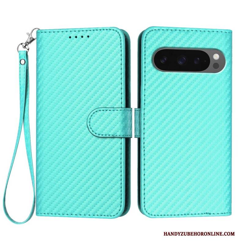 Lederhüllen Google Pixel 10 Pro Xl Handyhülle Carbonfaser Mit Riemen