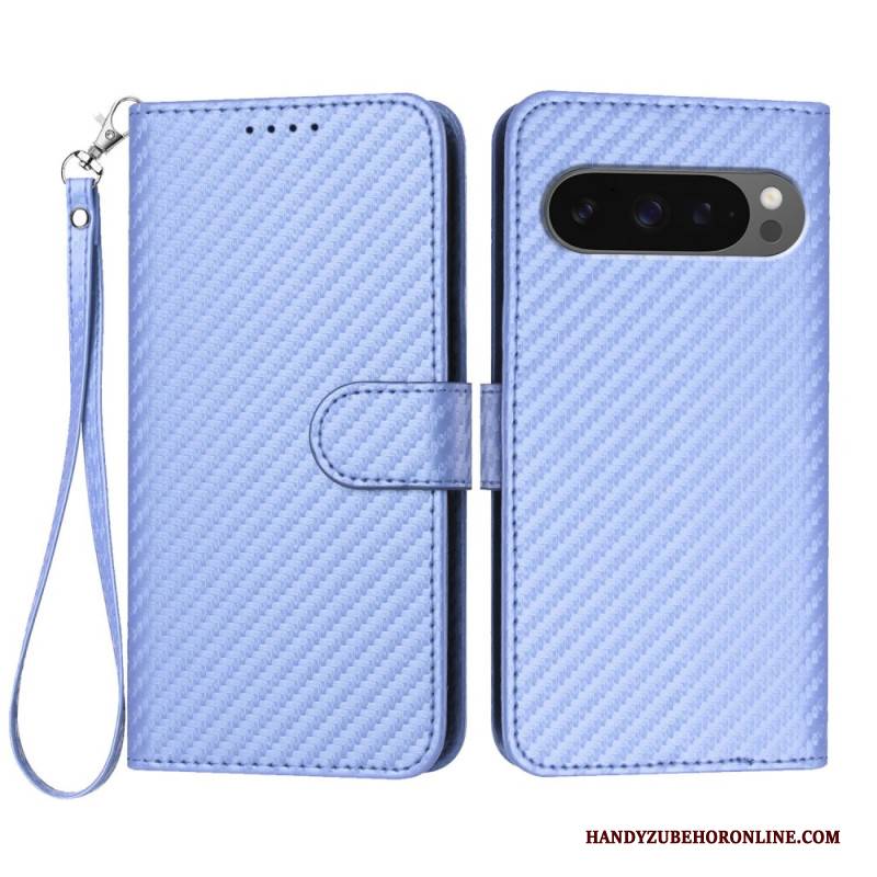 Lederhüllen Google Pixel 10 Pro Xl Handyhülle Carbonfaser Mit Riemen