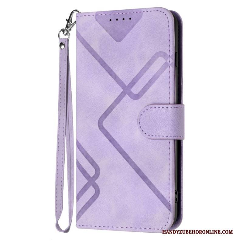 Lederhüllen Google Pixel 10 Pro Xl Handyhülle Geometrische Linien Mit Riemen