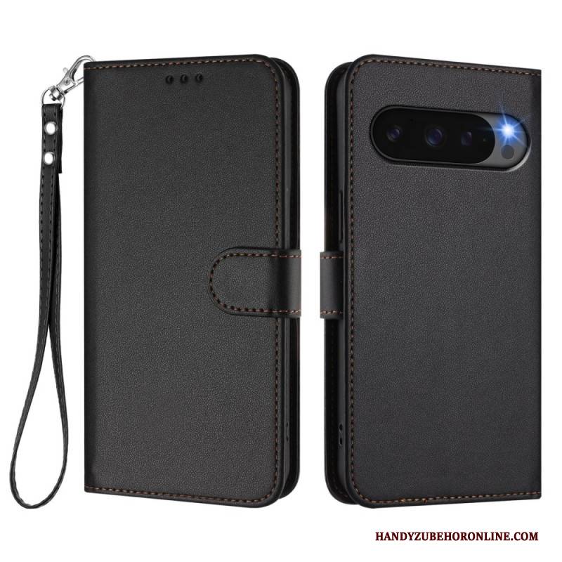 Lederhüllen Google Pixel 10 Pro Xl Schlichtes Kunstleder Mit Riemen