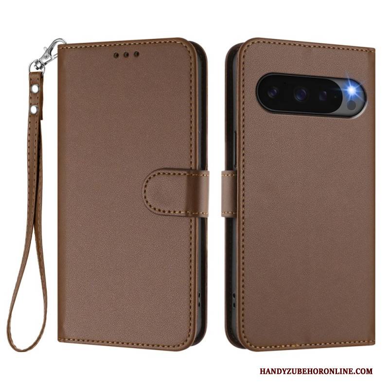 Lederhüllen Google Pixel 10 Pro Xl Schlichtes Kunstleder Mit Riemen