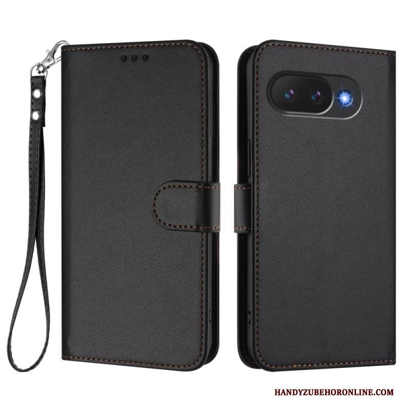 Lederhüllen Google Pixel 10a Handyhülle Schlichtes Kunstleder Mit Riemen