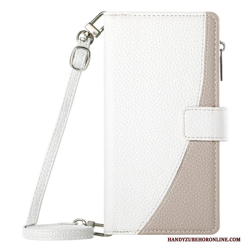 Lederhüllen Google Pixel 10a Handyhülle Zweifarbige Geldbörse Mit Riemen