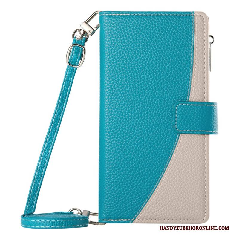 Lederhüllen Google Pixel 10a Handyhülle Zweifarbige Geldbörse Mit Riemen