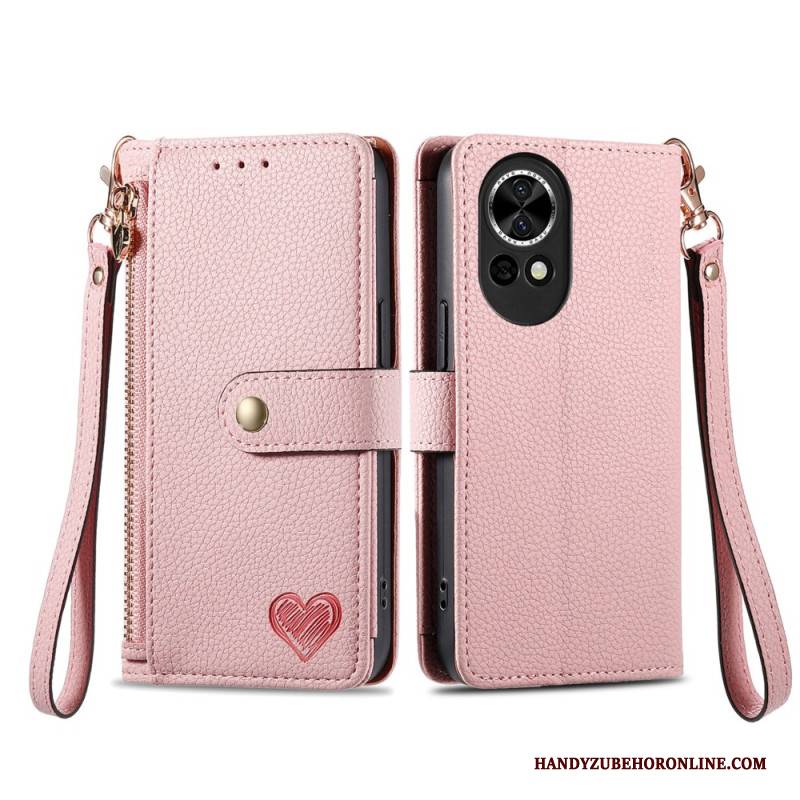 Lederhüllen Huawei Nova 13 Handyhülle Rfid-geldbörse Mit Herzmuster