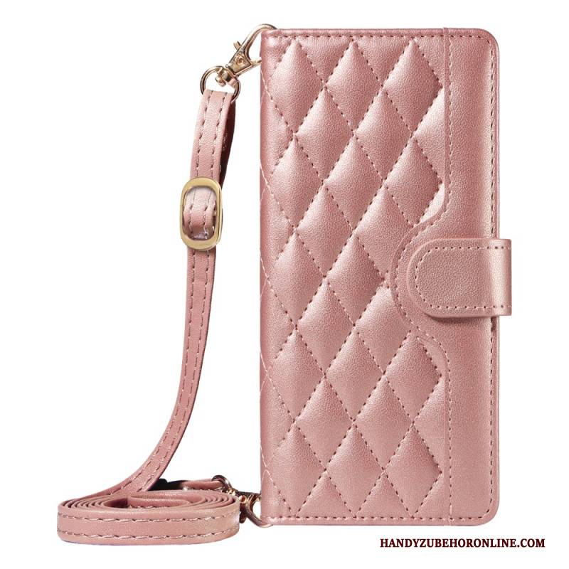 Lederhüllen Oneplus 13r Gesteppt Mit Riemen Und Schulterriemen