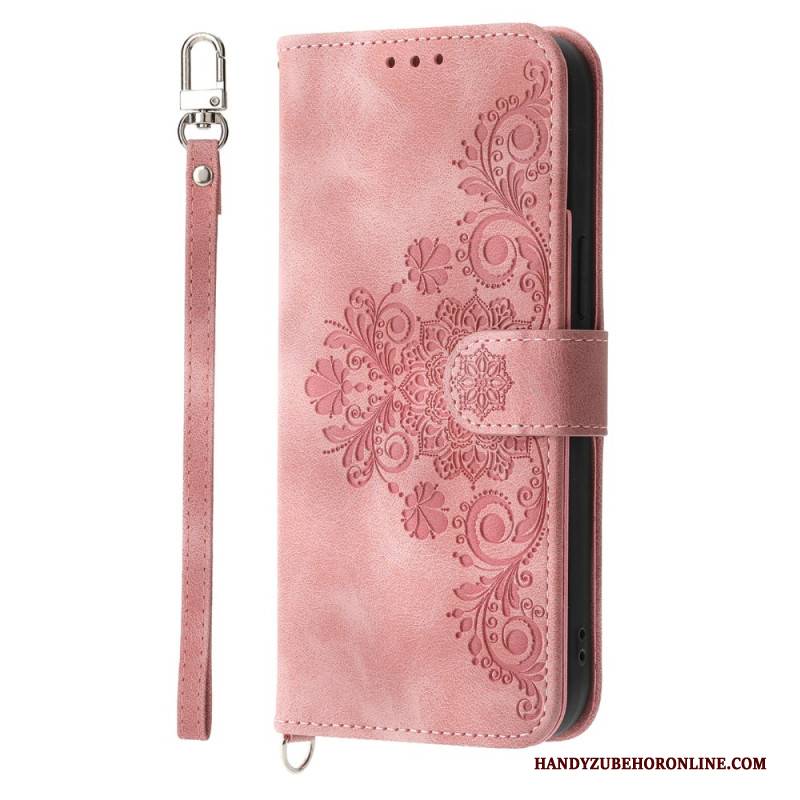 Lederhüllen Oneplus 13r Handyhülle Geldbörse In Wildleder-spitzenoptik Mit Riemen Und Schulterriemen