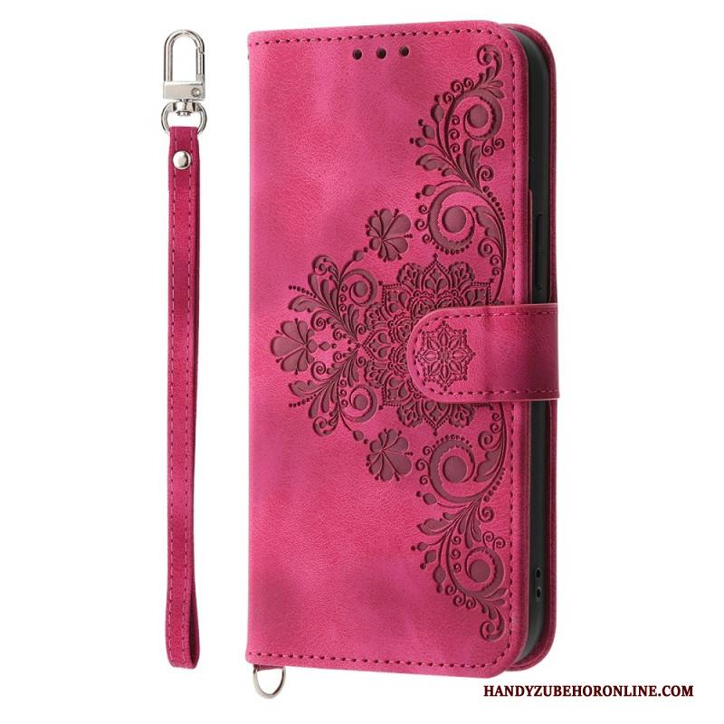 Lederhüllen Oneplus 13r Handyhülle Geldbörse In Wildleder-spitzenoptik Mit Riemen Und Schulterriemen