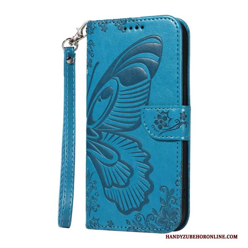 Lederhüllen Oneplus 13r Handyhülle Geldbörse Mit Schmetterlingsdesign Und Riemen