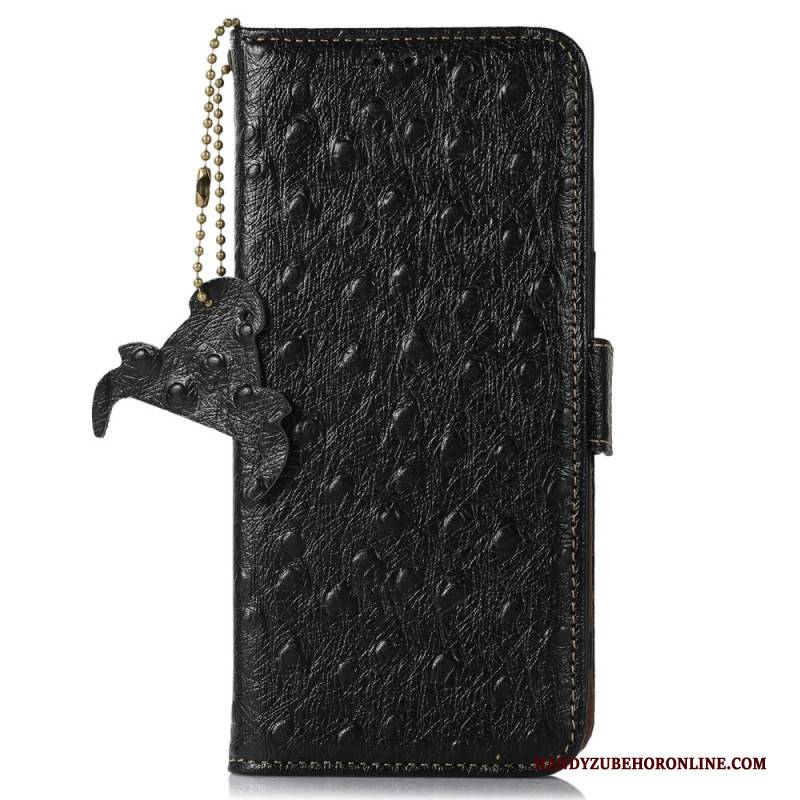 Lederhüllen Oneplus 13r Handyhülle Rfid-schutz Straußenleder