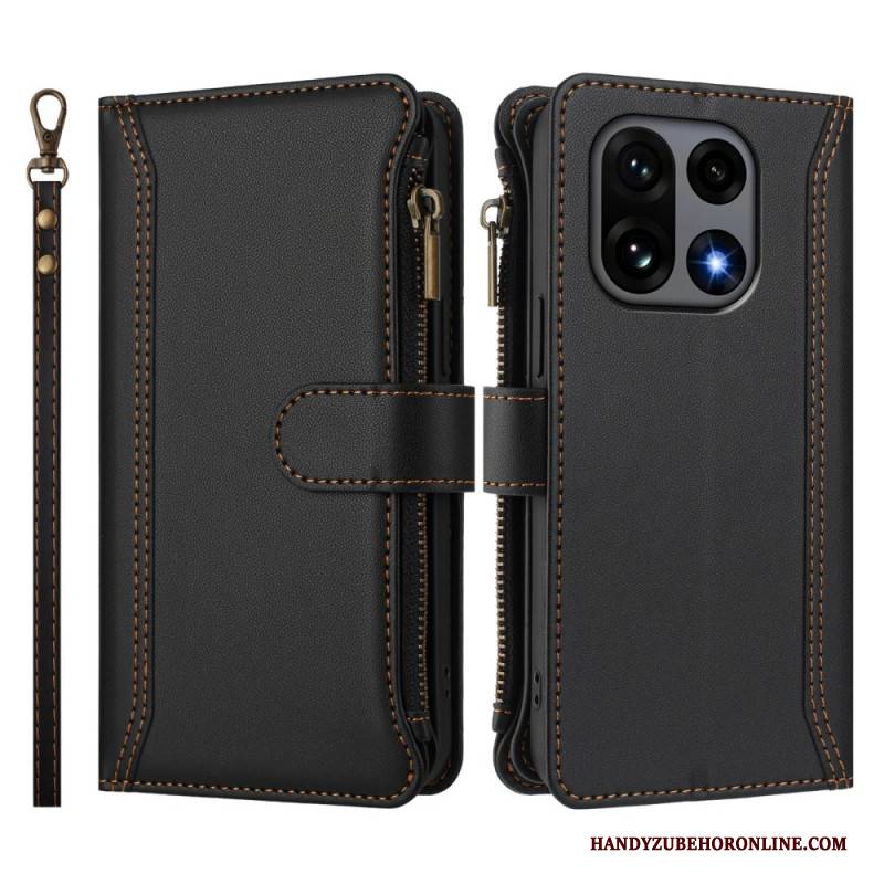 Lederhüllen Oneplus 15 Handyhülle Geldbörse Mit 9 Kartenfächern Und Riemen