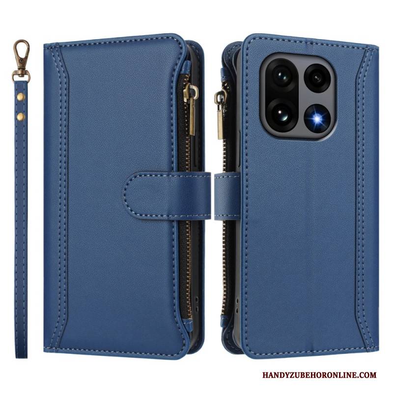 Lederhüllen Oneplus 15 Handyhülle Geldbörse Mit 9 Kartenfächern Und Riemen