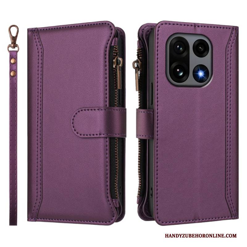 Lederhüllen Oneplus 15 Handyhülle Geldbörse Mit 9 Kartenfächern Und Riemen