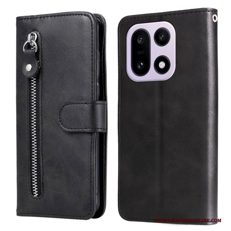 Lederhüllen Oneplus 15 Handyhülle Reißverschlusstasche