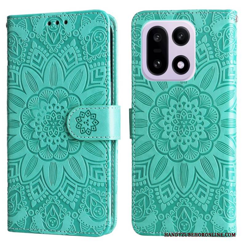 Lederhüllen Oneplus 15 Sonnenblumenmuster