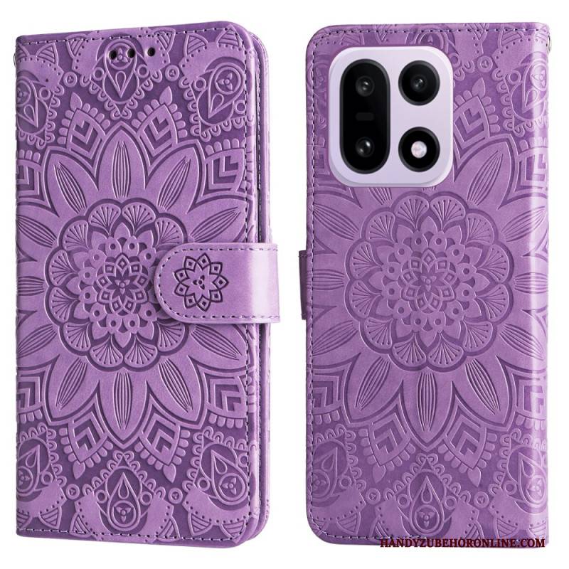 Lederhüllen Oneplus 15 Sonnenblumenmuster