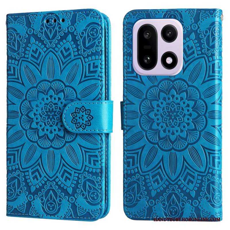 Lederhüllen Oneplus 15 Sonnenblumenmuster