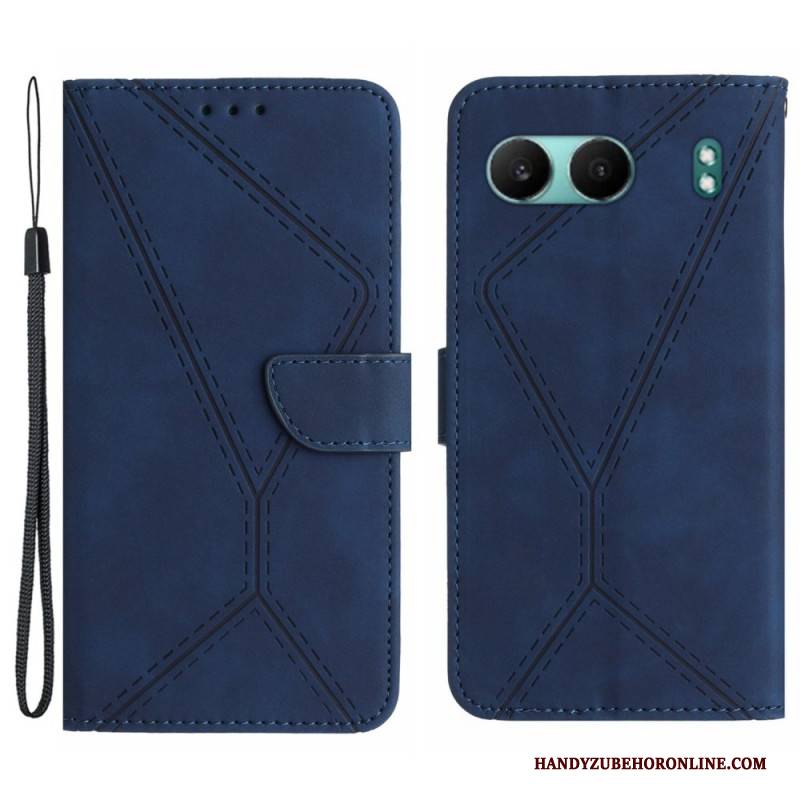 Lederhüllen Oneplus Nord 4 Handyhülle Riemen Mit Streifen Und Reißverschlüssen