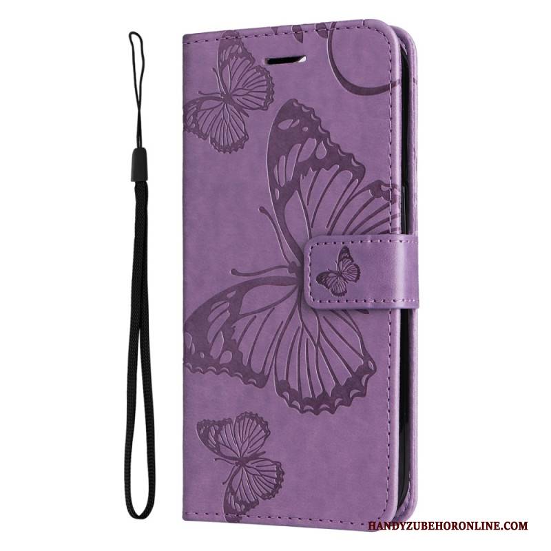 Lederhüllen Oneplus Nord 4 Riesiger Schmetterlingsriemen