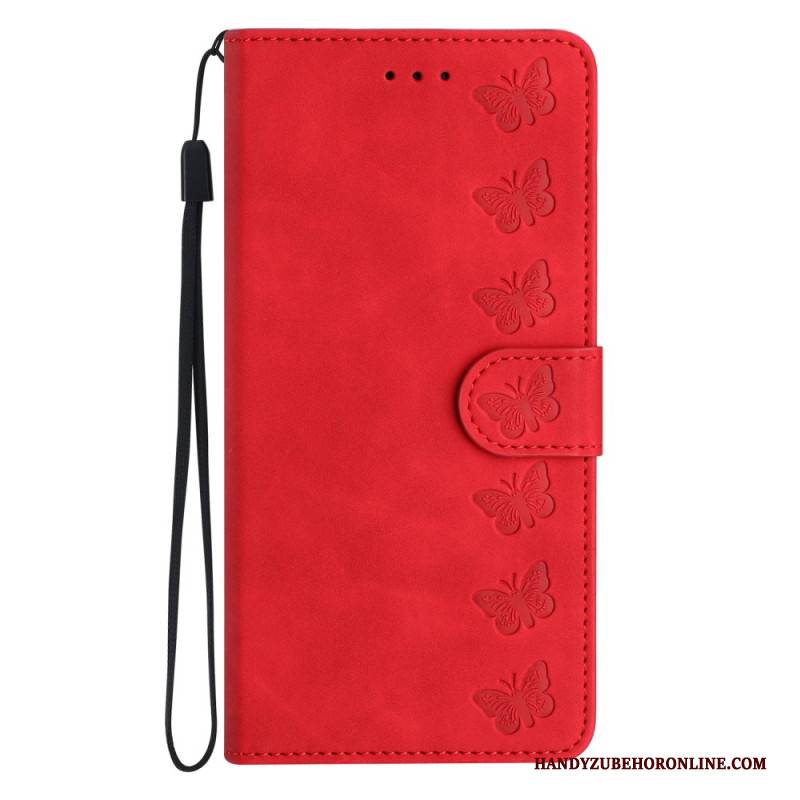 Lederhüllen Oneplus Nord 4 Schmetterlingsbordüre