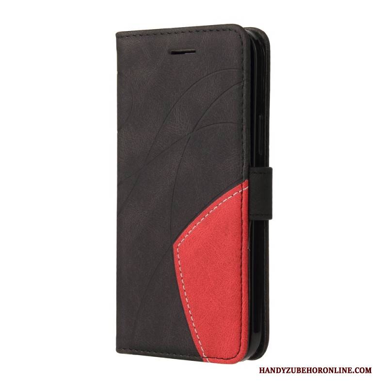 Lederhüllen Oneplus Nord 4 Zweifarbiges Wellenmuster