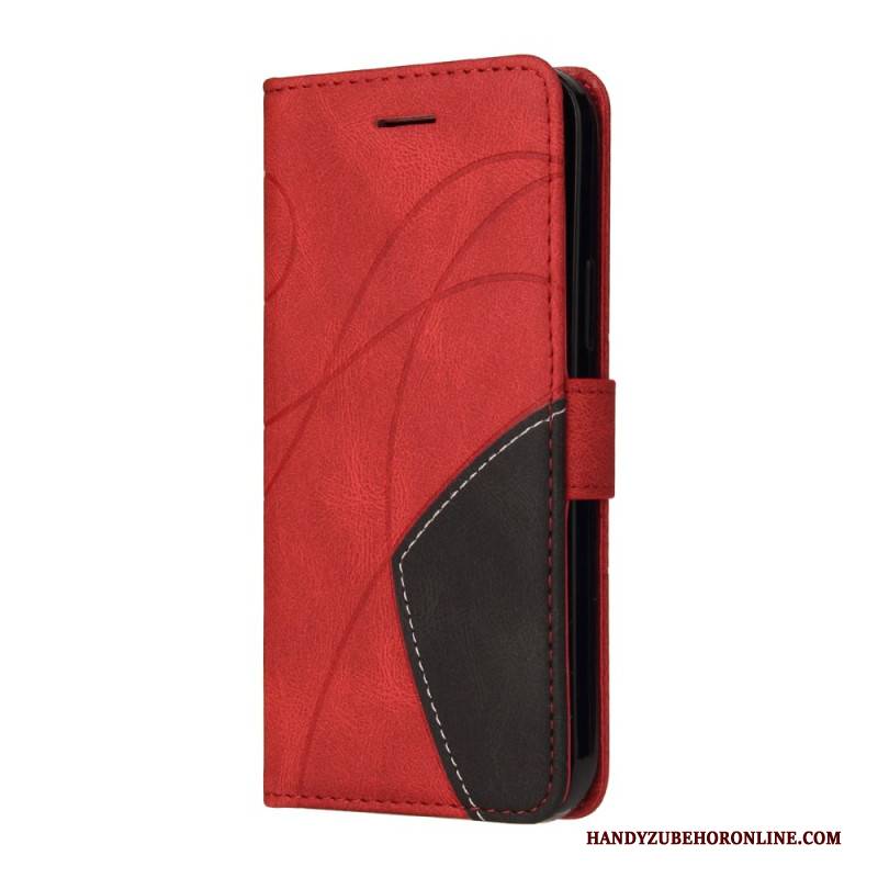 Lederhüllen Oneplus Nord 4 Zweifarbiges Wellenmuster