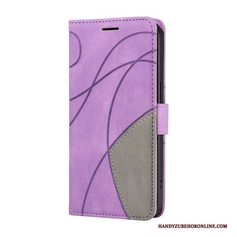 Lederhüllen Oneplus Nord 4 Zweifarbiges Wellenmuster