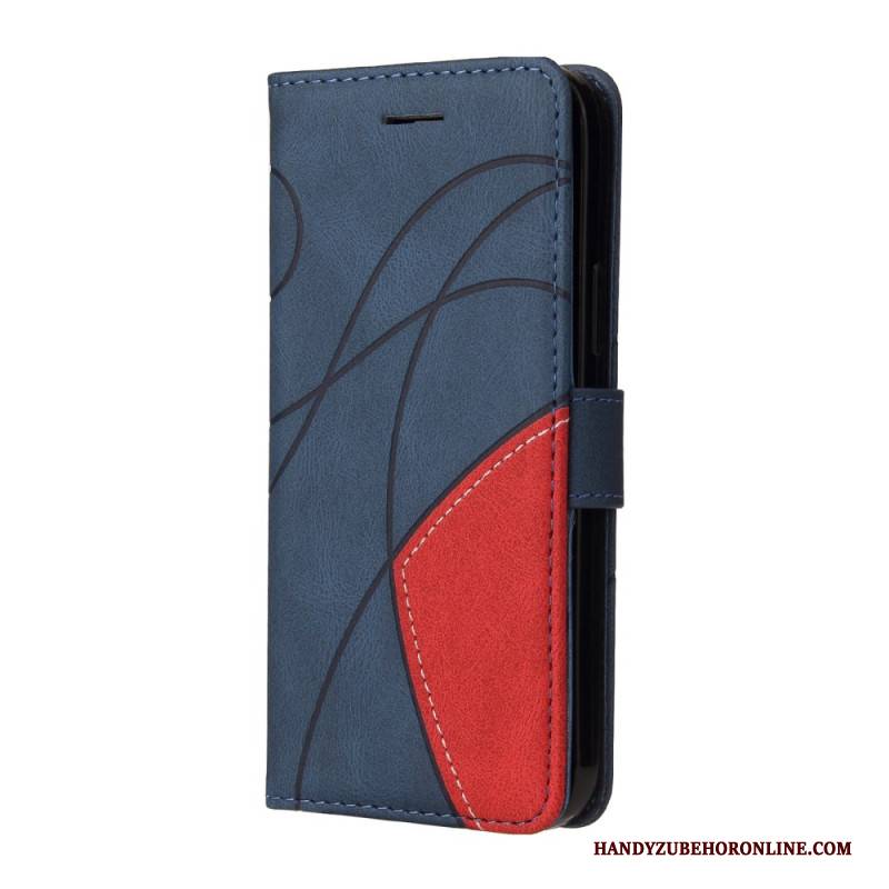 Lederhüllen Oneplus Nord 4 Zweifarbiges Wellenmuster