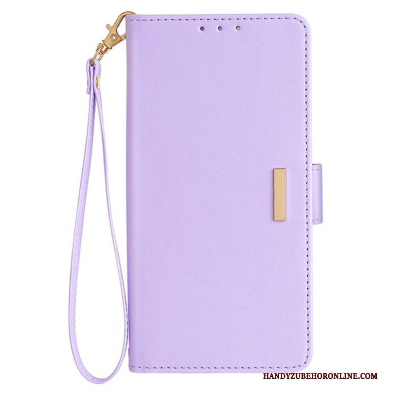 Lederhüllen Oneplus Nord 5 Handyhülle Goldener Verschluss Und Trageband