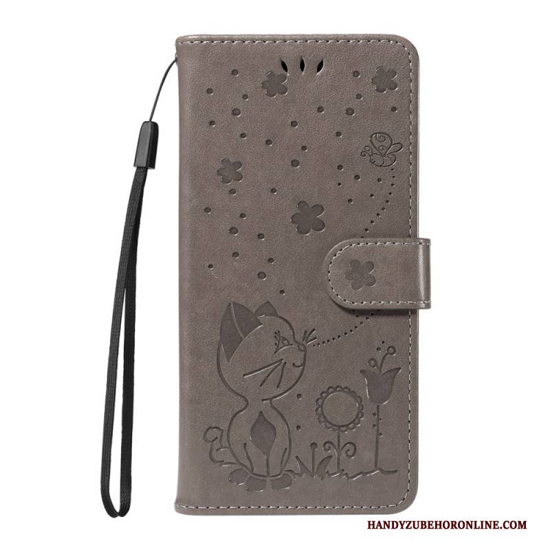 Lederhüllen Oneplus Nord 5 Handyhülle Katze Und Biene