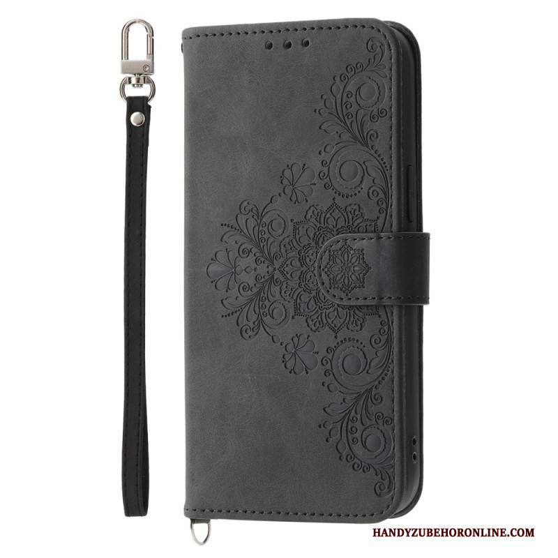 Lederhüllen Oppo Reno 13 Pro 5g Handyhülle Blumenmuster Mit Schulterriemen