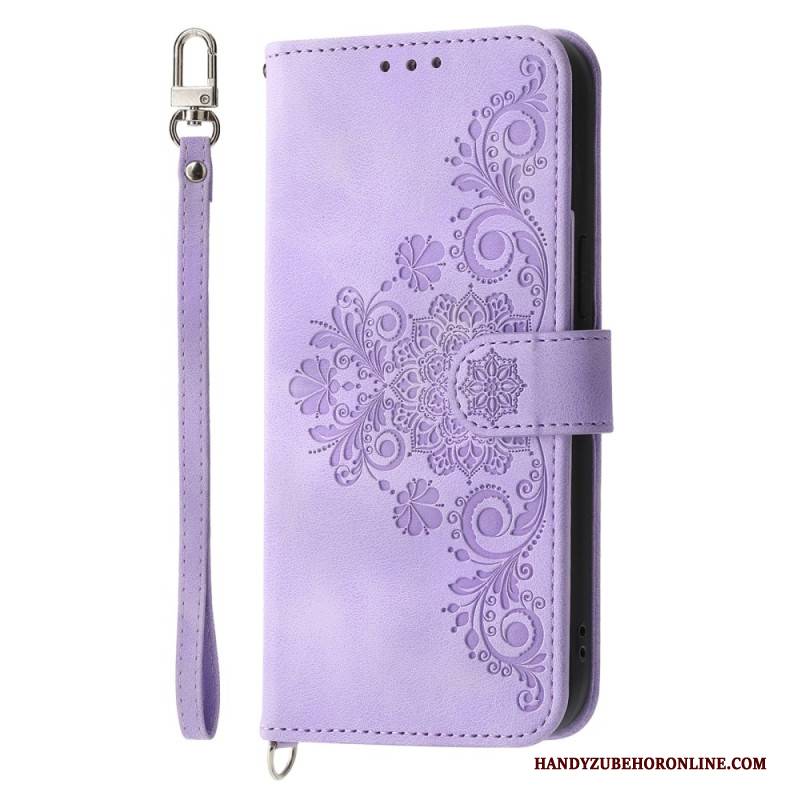 Lederhüllen Oppo Reno 13 Pro 5g Handyhülle Blumenmuster Mit Schulterriemen