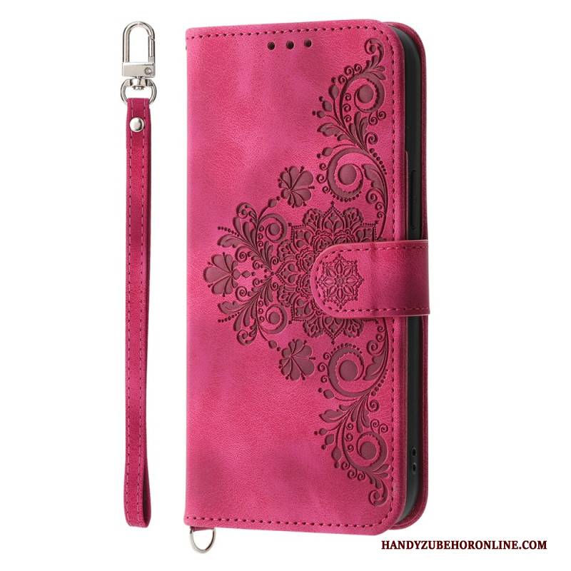 Lederhüllen Oppo Reno 13 Pro 5g Handyhülle Blumenmuster Mit Schulterriemen