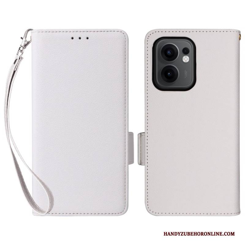 Lederhüllen Oppo Reno 13f 4g / 5g / 13 Fs 5g Lanyard Aus Litschi-kunstleder