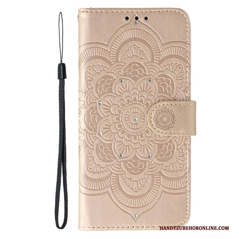 Lederhüllen Oppo Reno 14 5g Handyhülle Mandala Und Strasssteine