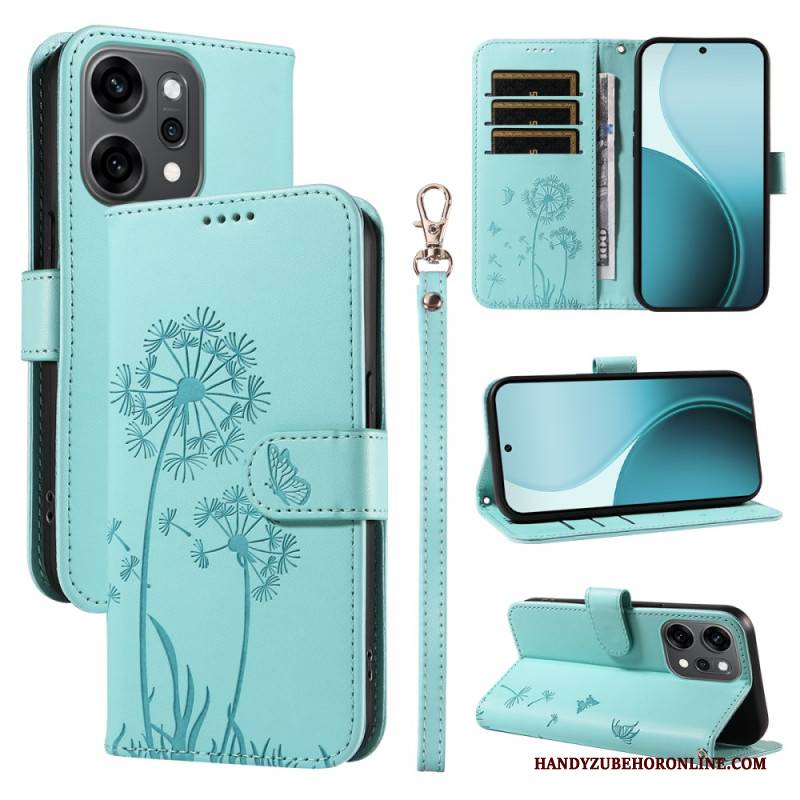 Lederhüllen Oppo Reno 14 Pro 5g Handyhülle Löwenzahn-riemen