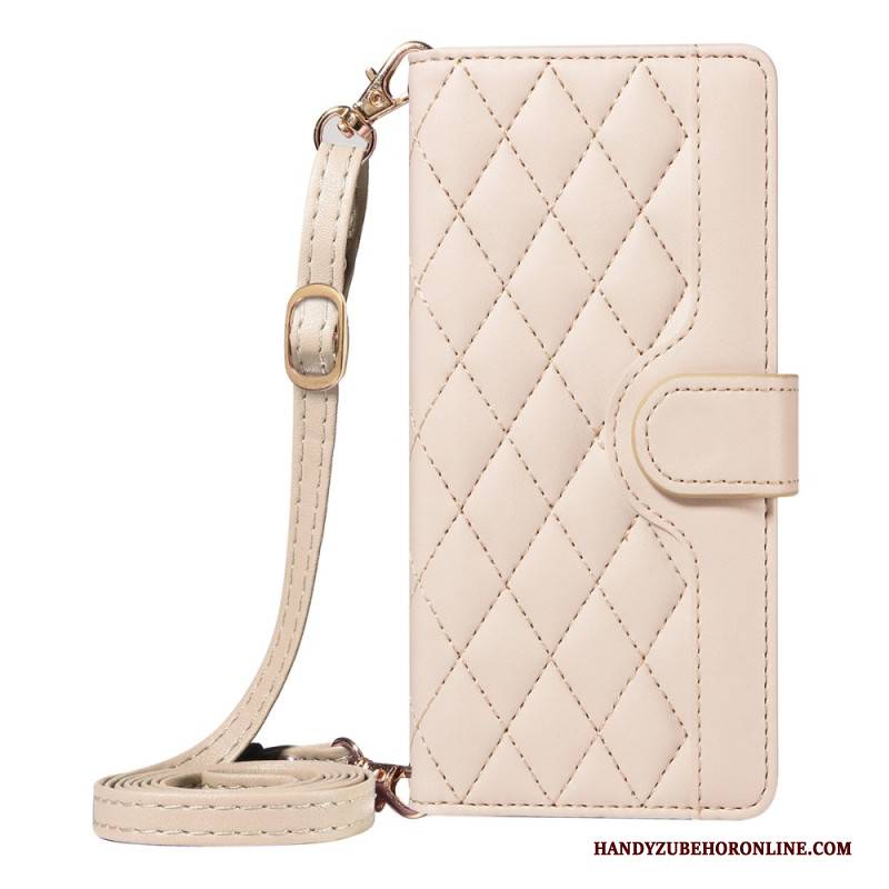 Lederhüllen Oppo Reno 14f 5g Gesteppt Mit Riemen Und Schulterriemen