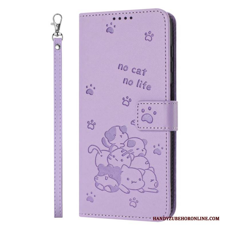 Lederhüllen Realme 14 5g Katzenhaufen Mit Lanyard