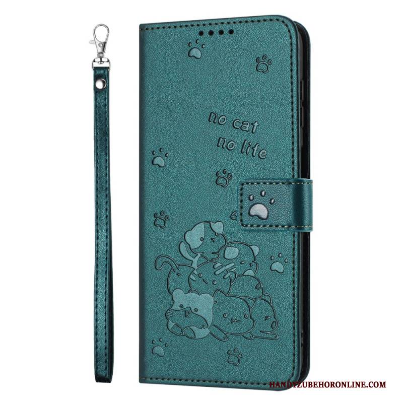 Lederhüllen Realme 14 5g Katzenhaufen Mit Lanyard