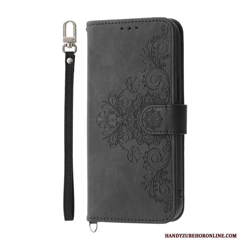 Lederhüllen Realme 14 Pro 5g Blumenspitze Mit Riemen