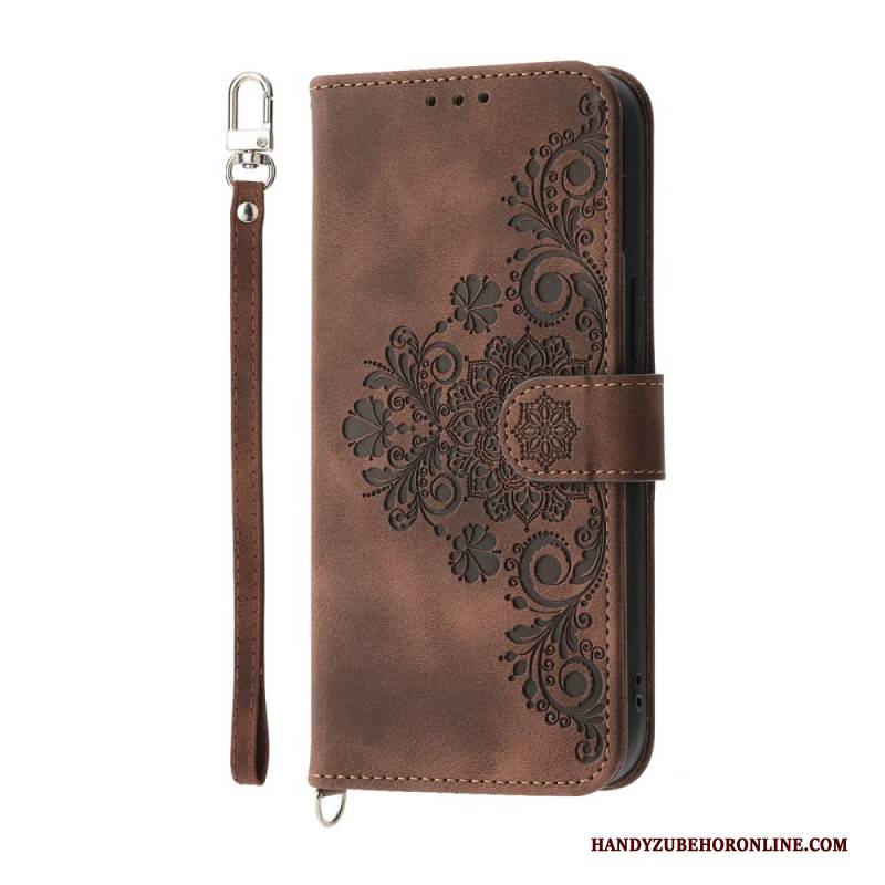 Lederhüllen Realme 14 Pro 5g Blumenspitze Mit Riemen