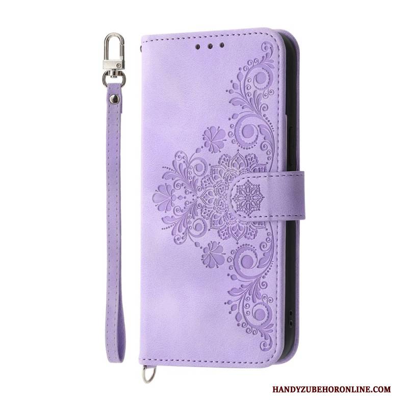 Lederhüllen Realme 14 Pro 5g Blumenspitze Mit Riemen