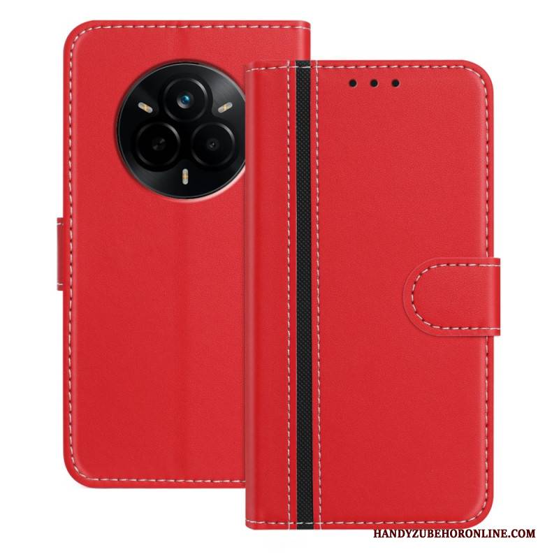 Lederhüllen Realme 14 Pro 5g Zweifarbiger Besatz