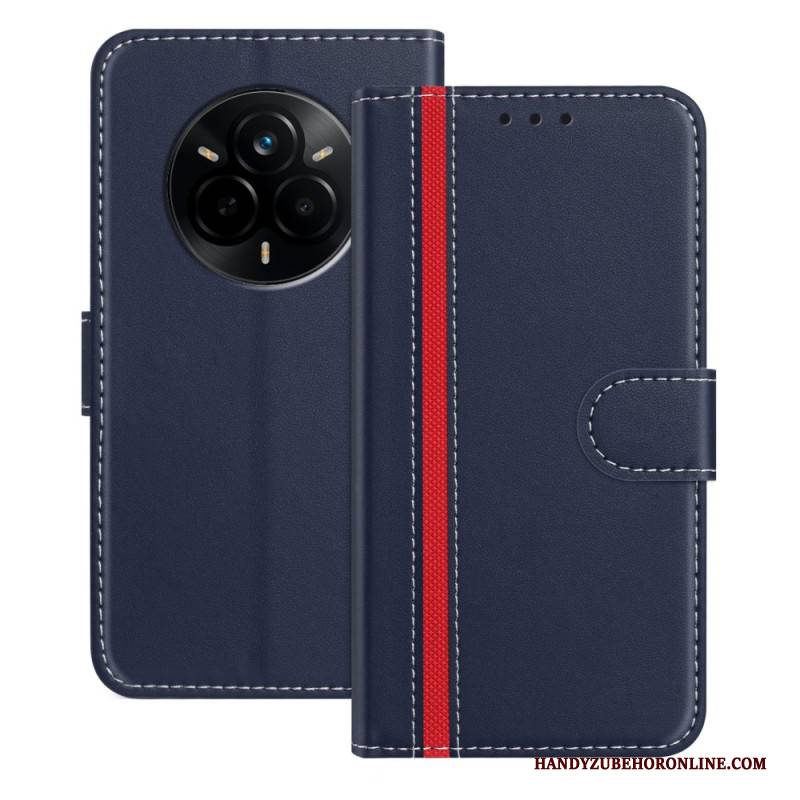 Lederhüllen Realme 14 Pro 5g Zweifarbiger Besatz
