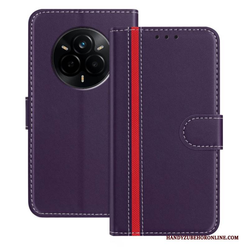 Lederhüllen Realme 14 Pro 5g Zweifarbiger Besatz