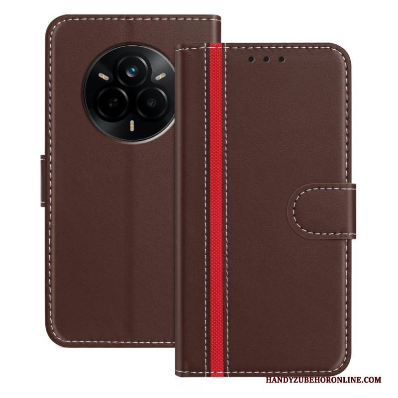 Lederhüllen Realme 14 Pro 5g Zweifarbiger Besatz