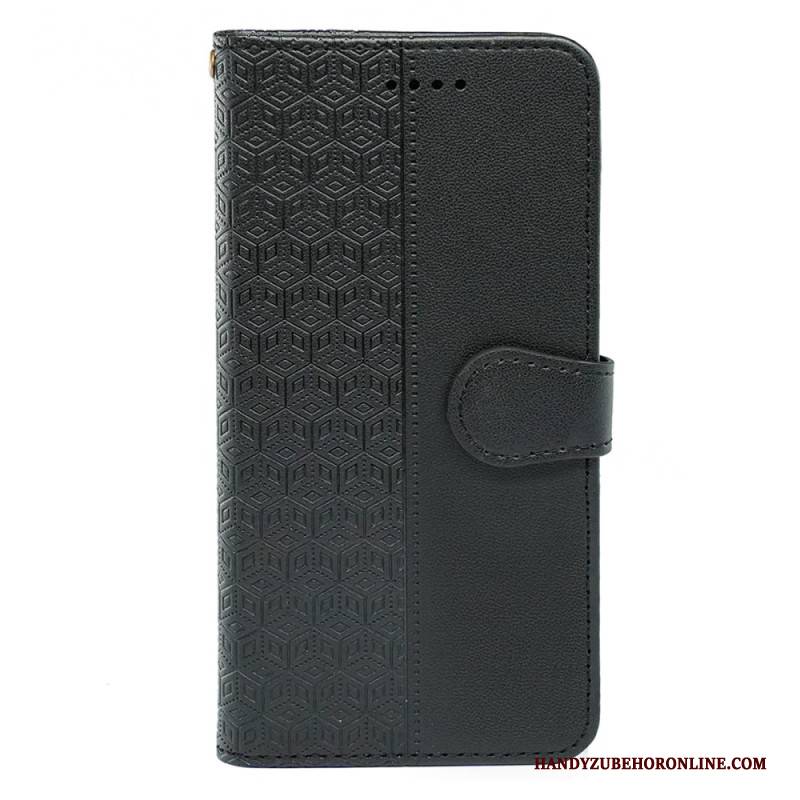 Lederhüllen Realme 14 Pro Plus 5g Handyhülle Armband Mit Kubischem Muster